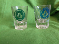 2 WINDSOR MOTORCYCLING CLUB SHOT GLASSES 1973 1974