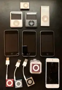 iPods, many models