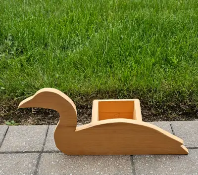 Wood duck flower planter box, View more