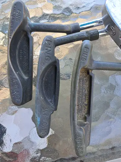 Vintage golf clubs for sale - 3 ping putters, a Mashies,  putter, View more