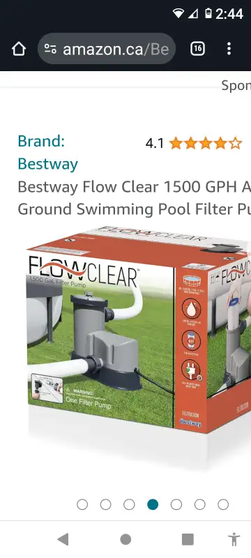 Bestway Flow Clear 1500 GPH Above Ground Swimming Pool Filter Pump. Included- chemicals for pool wat...