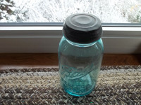 vintage dropped a ball mason jar