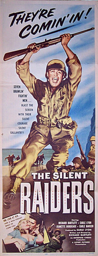 Original theatre insert poster,1954 war movie – Silent Raiders