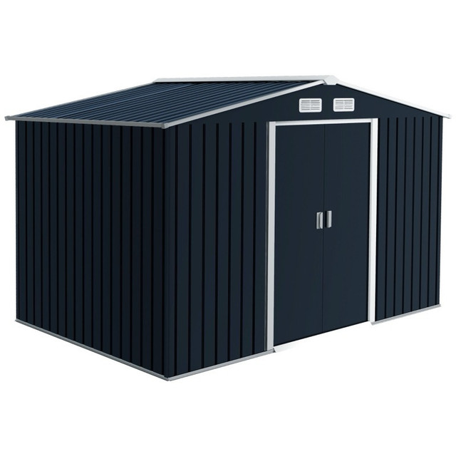 9.1'x6.4'x6.3' Garden Storage Shed w/ Foundation Kit Metal Tool in Outdoor Tools & Storage in Markham / York Region - Image 3