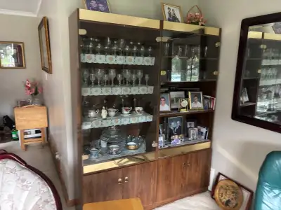 Vintage China Cabinet with Glass Doors, View more