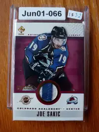 Joe Sakic 2001-02 Pacific Private Stock Game Used Patch avs 31
