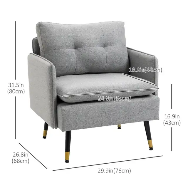 Upholstered accent Armchair with Tufted Back Cushion  in Chairs & Recliners in Markham / York Region - Image 5