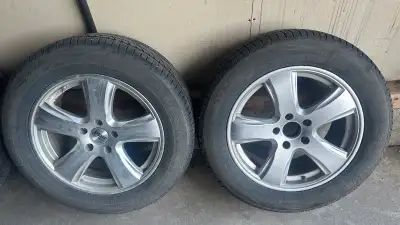 Used set of rims with Powertrac set of mounted winter tires Tire size: 255/55/18 came off an Acura M...