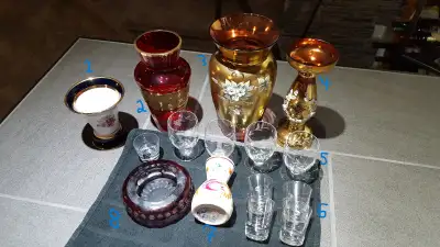 Gold Gilded Vaseware and other vintage glassware, View more