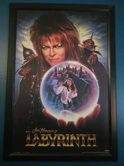 Relive the magic of the 1986 fantasy classic with this framed Jim Henson's Labyrinth movie poster, s...