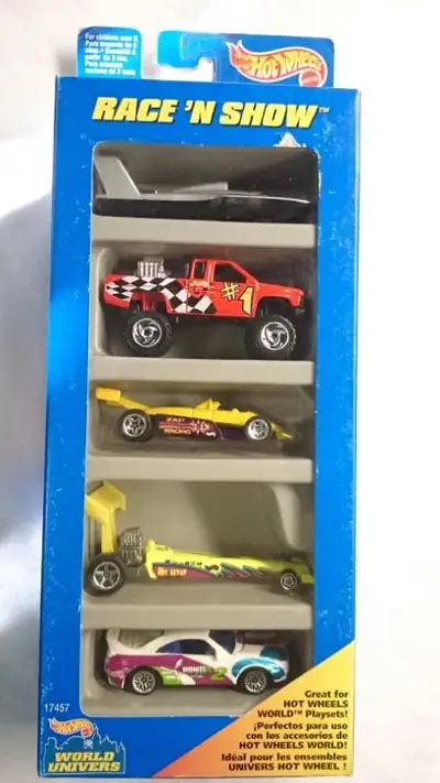 HOT WHEELS DIE CAST GIFT PACK SET OF 5 CARS RACE N SHOW, View more