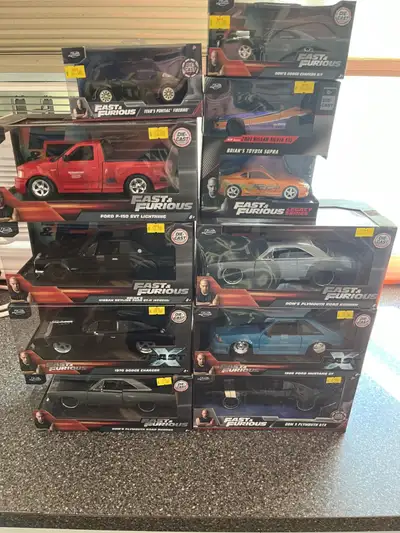 *** WILL SELL SEPARATELY *** 10 FAST & FURIOUS CARS, YOU GET: 2 DOM'S PLYMOUTH ROAD RUNNER BY JADA B...
