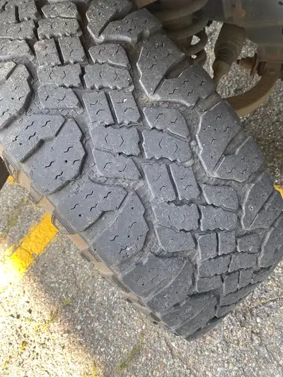 Tires are bout 60/50% treads remaining rotated every 6000km not scalloped , no plugs 500$