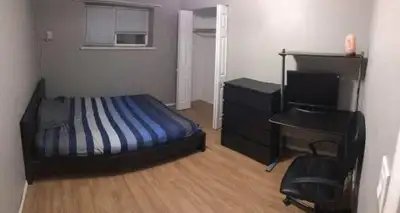 1 Furnished room available immediately or starting in January in shared 3 bedroom basement suite. Cl...