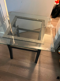 2 end tables and coffee table glass top