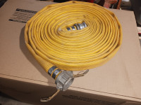 BOYAU D'INCENDIE 50' x 1 1/2 JAUNE AVEC RACCORD