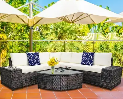 Ensemble sectionnel en rotin pour patio, View more
