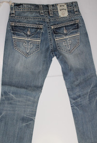 Rock Revival Bootcut Jeans, Sebastian Size 32 Blue