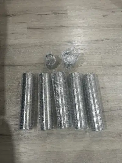 BNIB wood stove chimney pipes. 5 pipes on total. Each are 15.5” long by 3.5” diameter. There is a ch...