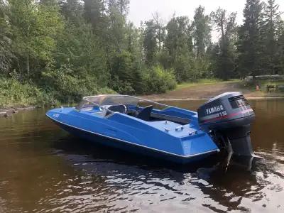 1973 Glastron GT 150, James Bond boat, with a 115 Yamaha 2stroke. Boat can be run as it is or have a...