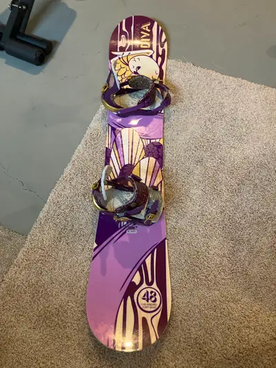 Women’s snowboard and boots, View more