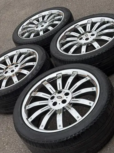 22”OverFinch reps(5x120)+275/40/R22 Pirelli– RangeRover/Discovery/LR3/ LR4/Defender Set of four 22 i...