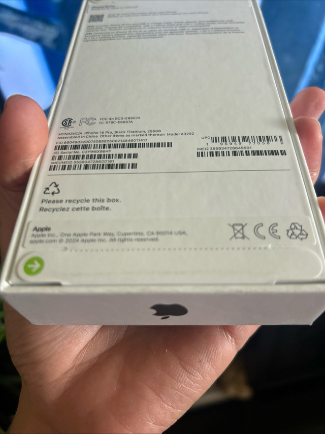 Brand new in box sealed iPhone 16 pro 256gb black titanium  in Cell Phones in City of Toronto