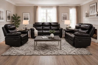 Leather Sofa Loveseat Recliner Chair Set – Free Delivery, View more