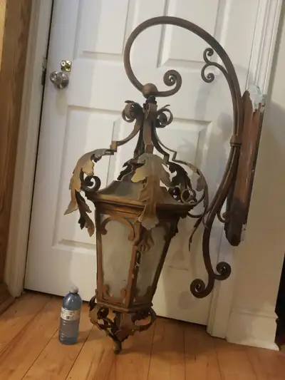 extra large and heavy antique Porch light, View more