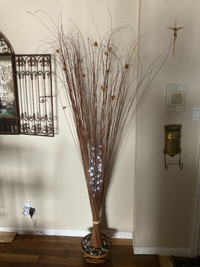 Unique Wooden Lit Reeds / Floral Arrangement Decor