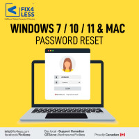 Windows 7 / 10 / 11 (Live and Local) Mac Password Removal Reset