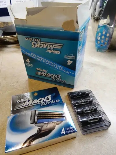 GILLETTE Mach 3 TURBO blades 48 cartridges IN BOX pkgs of 4 x 12, View more
