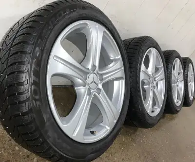 2019 Mercedes Benz E 400 18" OEM / Original wheels and run flat winter tires for sale. The rims will...