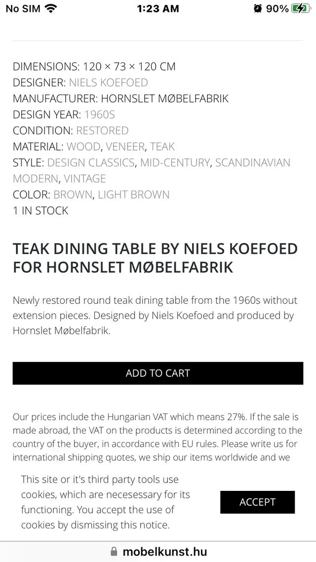 1960's RARE 3 PIECE TEAK DINING TABLE BY NIELS KOEFOED in Dining Tables & Sets in City of Toronto - Image 7