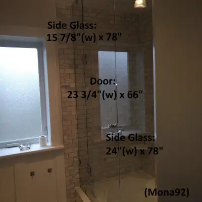 Used custom glass shower components in good condition. From $130 and up. All 3/8 inch / 10 mm thick....