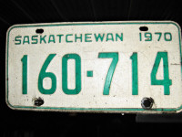 Saskatchewan Licence Plates 1970 1971 1972  1974 1975 1976