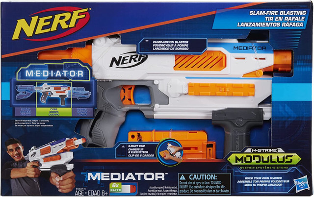 NEW Nerf Modulus MEDIATOR pump action blaster gun w/mag/darts in Toys & Games in Oshawa / Durham Region