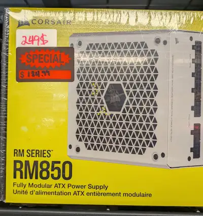 Bloc d'alimentation PSU Corsair RM850 850 Watt Blanc NEUF, View more