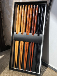 5-Piece Japanese Wooden Chopsticks 