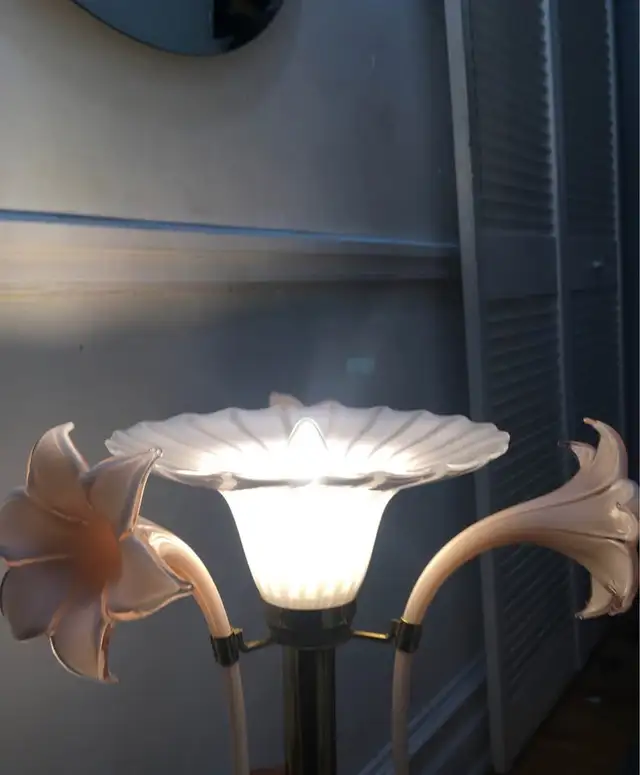 2 Mid Century Murano Glass Brass Tubular Table Lamps - $500 FIRM in Indoor Lighting & Fans in City of Montréal - Image 3