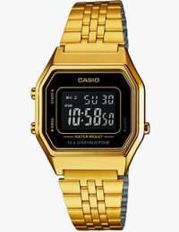 Casio Ladies LA680WGA-1B Gold Metal Quartz Watch, Gold, 25 mm.,