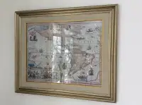 Cadre Carte Ancienne - Frame with Ancient Map