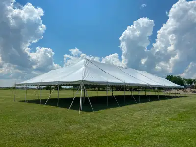 White Pole Tents - 30'x30', 30'x70', 30'x90', & 2 40'x100's!, View more