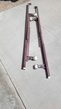 Brown Bed Rails with Wheels
