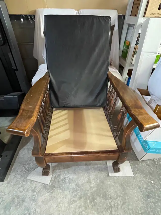 Antique solid wood Morris recliner armchair - must sell Reduced in Chairs & Recliners in Kingston - Image 2