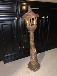 Christmas Lamp Post Sculpture with White LED Lights