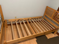 Twin sized wooden bed frame 