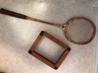 Columbia vintage squash racket with rack