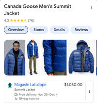 Canada goose men’s summit jacket! Size medium 