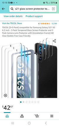 Samsung s21 glass screen protectors 3pack